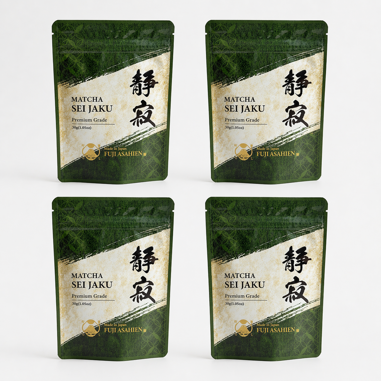 This is a set of four 30g packs of “Matcha Sei-Jaku.” You get four packs for the price of three, making this a great value.
